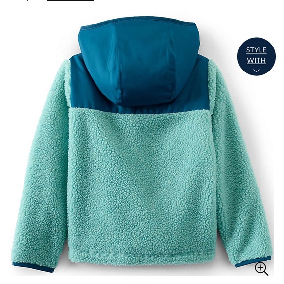 NWT Lands End Kids Sherpa Fleece Hooded Jacket size small - Picture 2 of 10